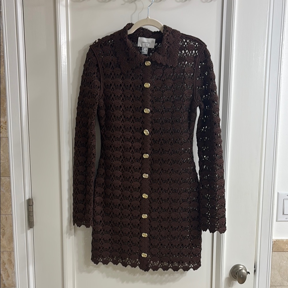 2025 H&M EDITION— SOLD OUT BROWN CROCHET DRESS SZ S